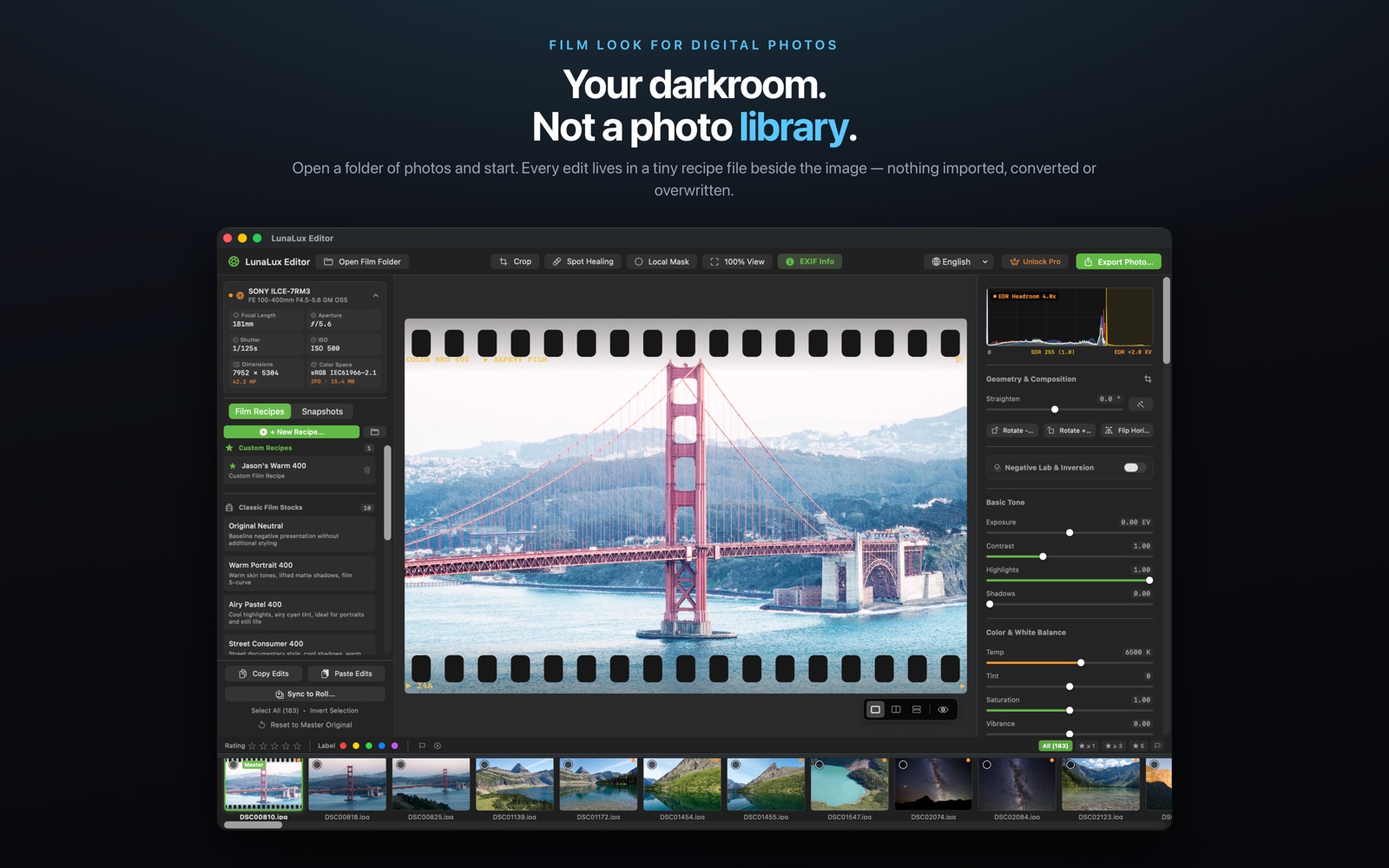 LunaLux Photo Editor on the Mac